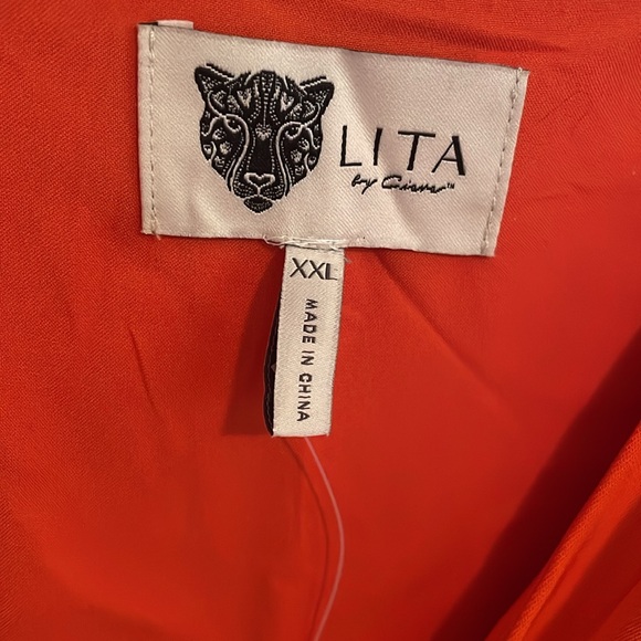 NWT | Lita by Ciara x Revolve Tie Front Jumpsuit in Cherry Tomato XXL - $398 - Picture 7 of 8